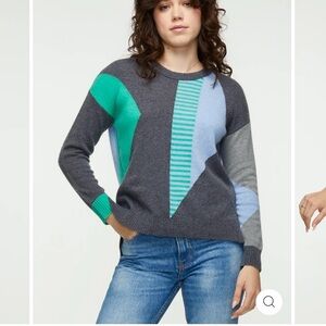 Zaket & Plover Merino Wool Blend Colorblock Time Out Sweater Size M Retail $140